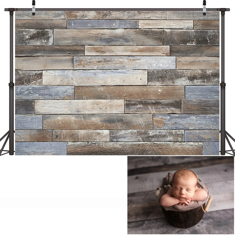 Newborn Kids Birthday Art Background Photo Shoot Wooden Floor Children Portrait Backdrop Photography Studio Photocall Props