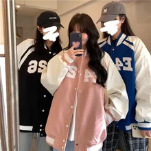 

Varsity Baseball Bomber Jacket Women Hip Hop Harajuku E426 Letter Patchwork Leather Jackets Streetwear Men Unisex College Coats