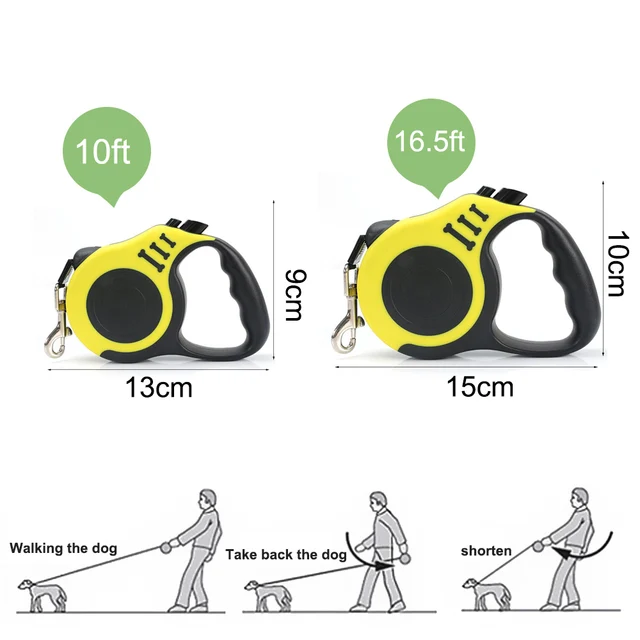 3/5M Retractable Leash for Puppy Dog Size Chart