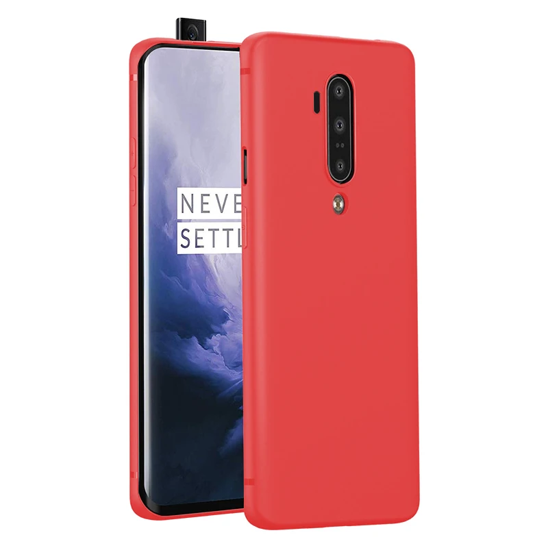 Чехол для oneplus 7t pro, матовый Mofi, чехол для oneplus 7 T, Ультратонкий Мягкий Черный силиконовый тонкий чехол ONE PLUS 7T PRO, чехол для бизнеса - Color: red