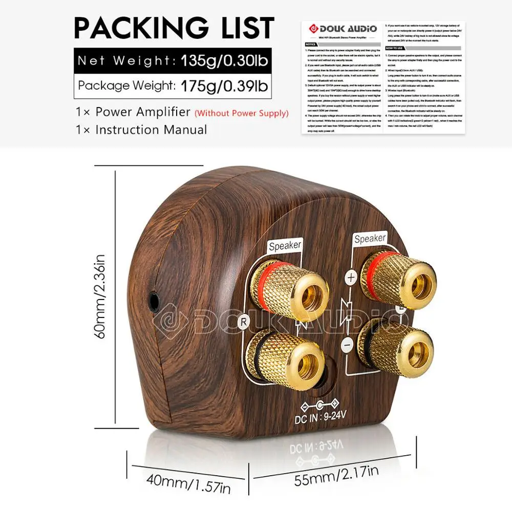 Without Power Supply Nobsound Мини Bluetooth 5,0 цифровой усилитель мощности TPA3116 Класс D стерео аудио усилитель для дома Автомобиля Морской Колонки USB AUX In - Цвет: Without Power Supply