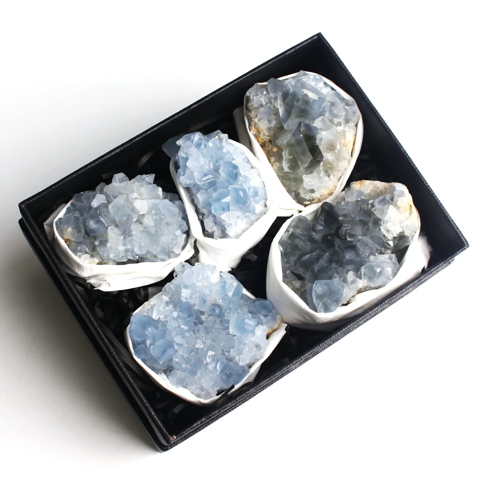 Кластер натуральные кристаллы Celestite Geode Chakra Rockstone шероховатый минеральный