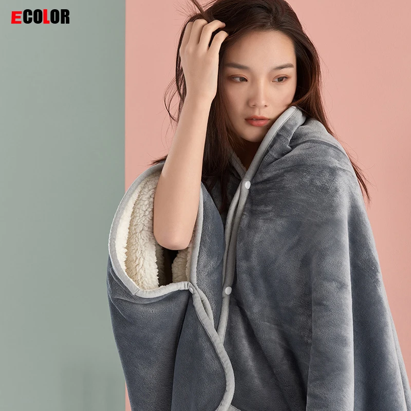 

Blanket warm winter shawl flannel lamb wool double lazy blanket student nap blanket leggings knee blanket small blanket shawl