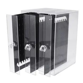 

Hot 3 Layers Dustproof Acrylic Earrings Display Stand Shelf Jewelry Storage Box Drawers Rack Holder Storage Case 1pcs