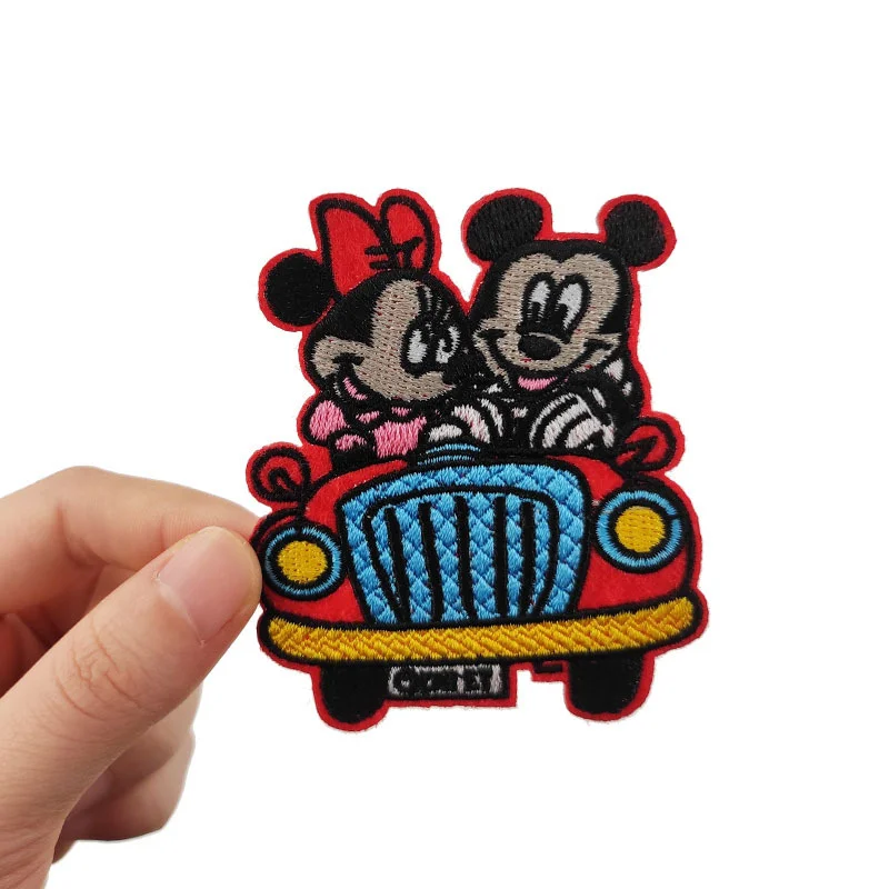 Cartoon anime high quality Mickey Minnie Mouse patch fireworks Embroidered for Iron on T-shirt  DIY Sewing clothes patch Decor