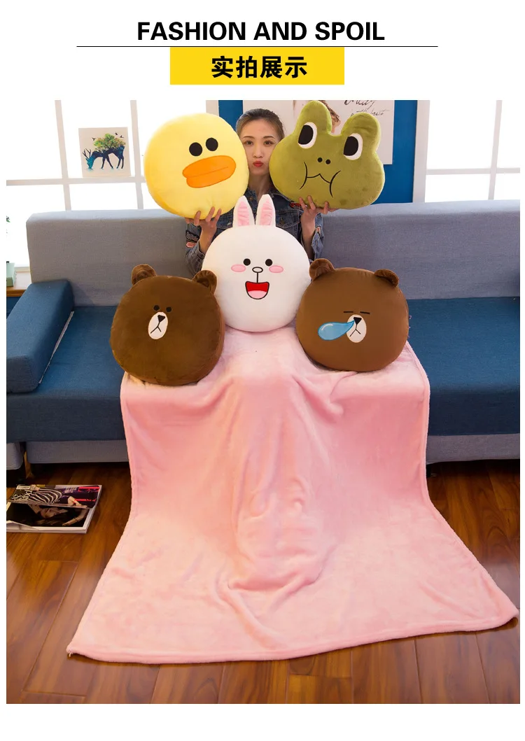 Cartoon Summer Blanket Pillow Rabbit Airable Cover Plush Toys Girl'S Gift Large Amount Can Be Printed Logo