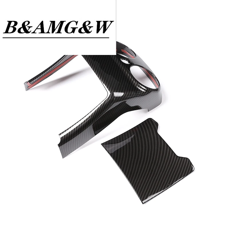 

Center Armrest Rear Storage Panel AC Outlet Decorative Frame Cover Trim For Mercedes Benz E Class W213 2016-19 ABS Carbon Fiber