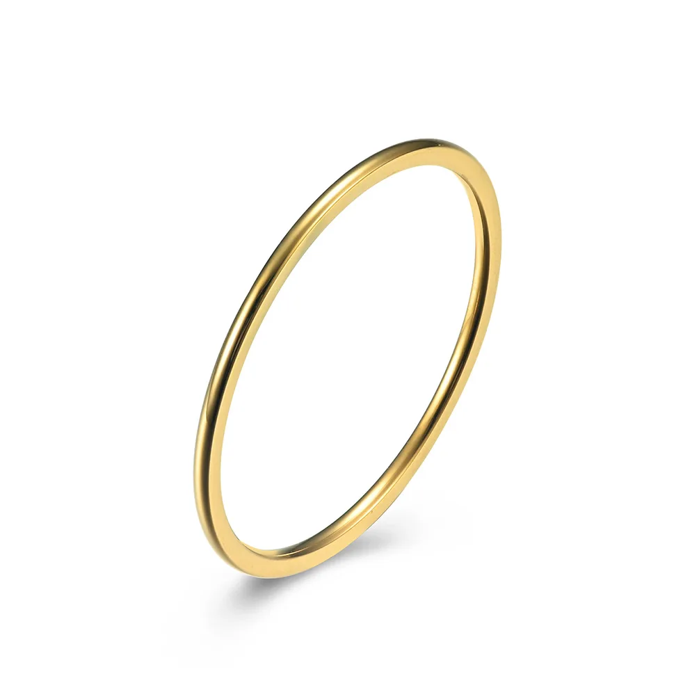 1mm Thin Stackable Ring Stainless Steel Plain Band for Women Girl Size 3-11 1
