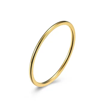1mm Thin Stackable Ring Stainless Steel Plain Band for Women Girl Size 3-11 1