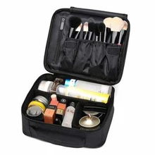 حقيبة سفر لمستحضرات التجميل سيدة حقيبة سعة كبيرة قماش بو المواد شعبية علبة مستحضرات التجميل ماكياج الفتيات الفنان(China)