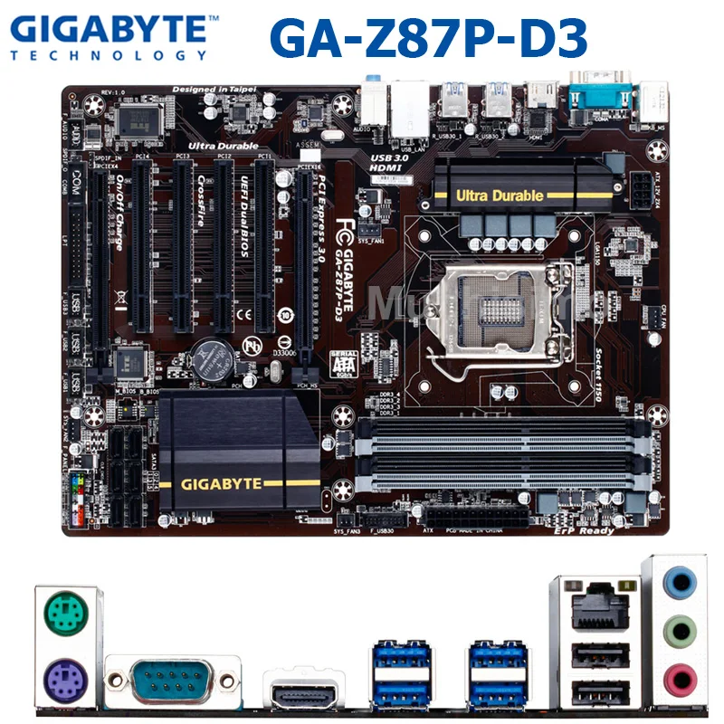 LGA 1150 Материнская плата Gigabyte GA-Z87P-D3 Z87 материнская плата LGA 1150 DDR3 32GB Core i7 i5 i3 DDR3 32G SATA3 USB3.0 HDMI блок питания ATX