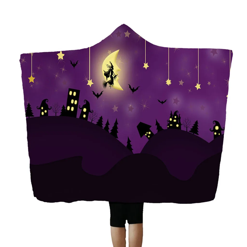 Halloween Hooded Blanket Cloak Cap Blanket Air Conditioning Blanket 150x200cm