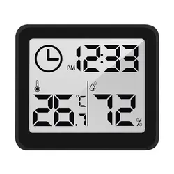 Thermomètre et hygromètre électronique Ultra mince Simple, maison intelligente, affichage LCD, horloge murale numérique 