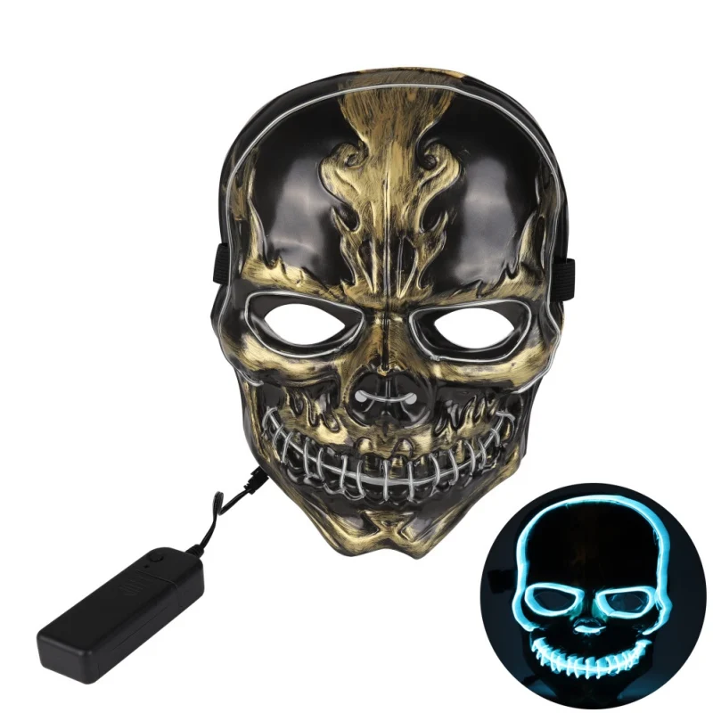 Модная EL Wire светящаяся маска, светодиодный Вечерние Маски, костюмы на Хэллоуин, маска для Хэллоуина, страшная тема, вечерние украшения