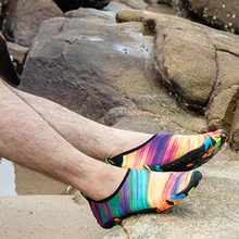 Мужская и женская летняя обувь для плавания унисекс быстросохнущая пляжная обувь для рыбалки водные кроссовки с принтом радуги