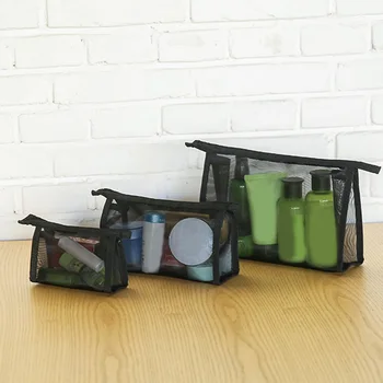 

Mesh Makeup Bag Lightweight See Through Zipper Pouch Travel Cosmetic Toiletries Organizer New