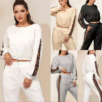 

Winter Autumn Two Piece Set Tracksuit Women Velvet Plus Oversize Sweater shirts Casual Suits Femme Tops and Pants Home Wear