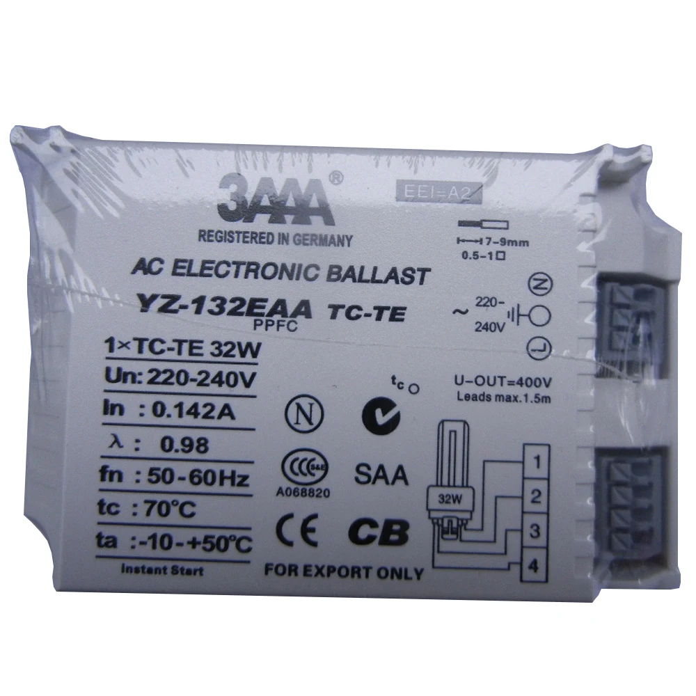 3AAA YZ-113EAA YZ-213EAA TC-D/DE 13W YZ-126EAA YZ-226EAA TC-T/TC-TE 26W YZ-132EAA PLC-T TC-TE AC PPFC Electronic Ballasts - Цвет: YZ-132EAA TC-TE