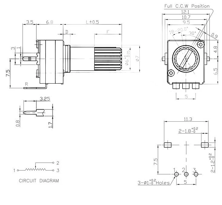 10PCS/LOT RV09 Vertical 12.5mm Shaft 1K 2K 5K 10K 20K 50K 100K 0932 Adjustable Resistor 9 Type 3Pin Seal Rotary Potentiometer
