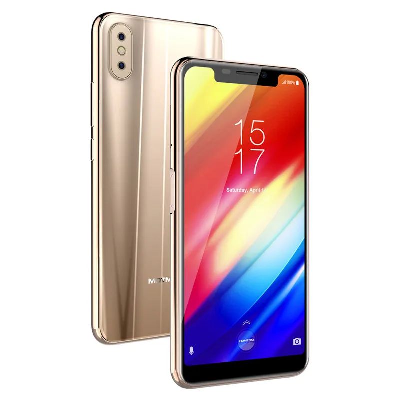 Мобильный телефон HOMTOM H10 Android 8,1, четыре ядра, 4 Гб ОЗУ, 64 Гб ПЗУ, 3500 мА/ч, 16 Мп+ 2 Мп, задняя камера, боковой смартфон с отпечатком пальца - Цвет: Gold