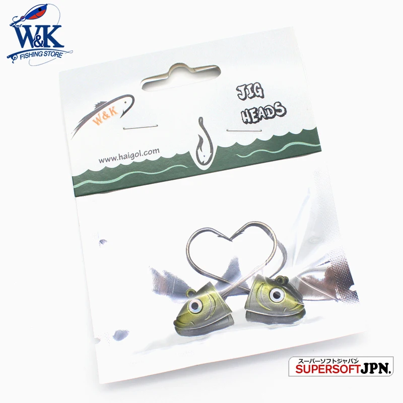 Fishing Lures with Jig Head 1/0 Hooks 12g 2pcs/pk for Soft Vinyl Weight 3/7 oz with Laser EYES Inshore JIG HEAD Hook