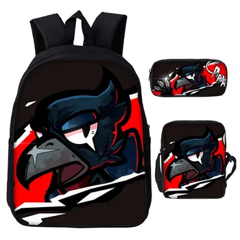 

Children School Bags 3D Animal Games Print 3 Pcs/set Kids Backpack Girls Boys Schoolbag Mochila Escolar