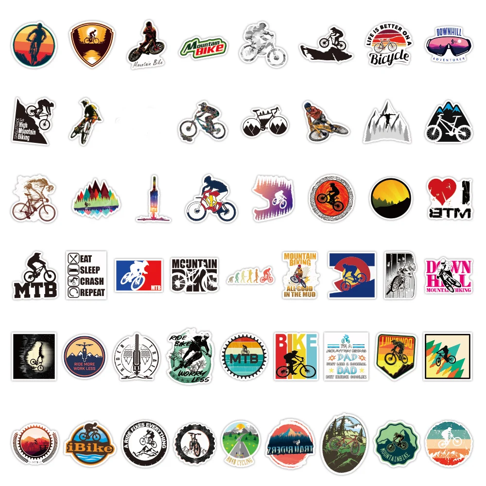 Paper Mountain Bike Stickers Outdoor Sports Graffiti Stickers Set 50