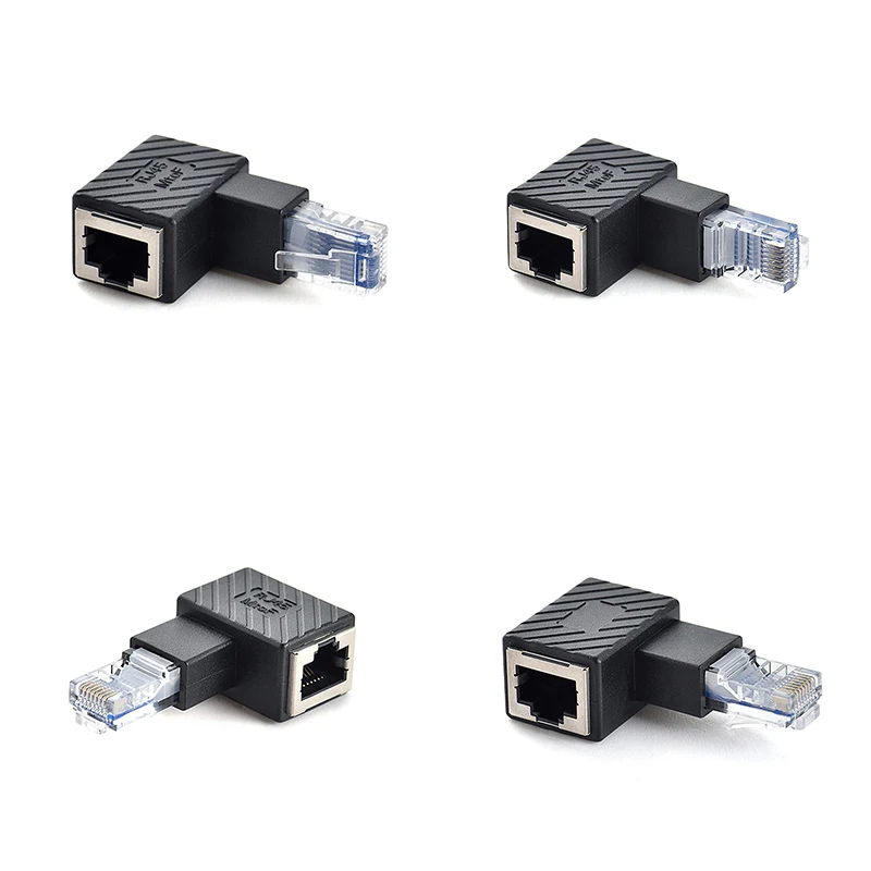 1PCS 90 Degree 270 Degree Up Down Left Right Multi-angle RJ45 Male To Female Lan