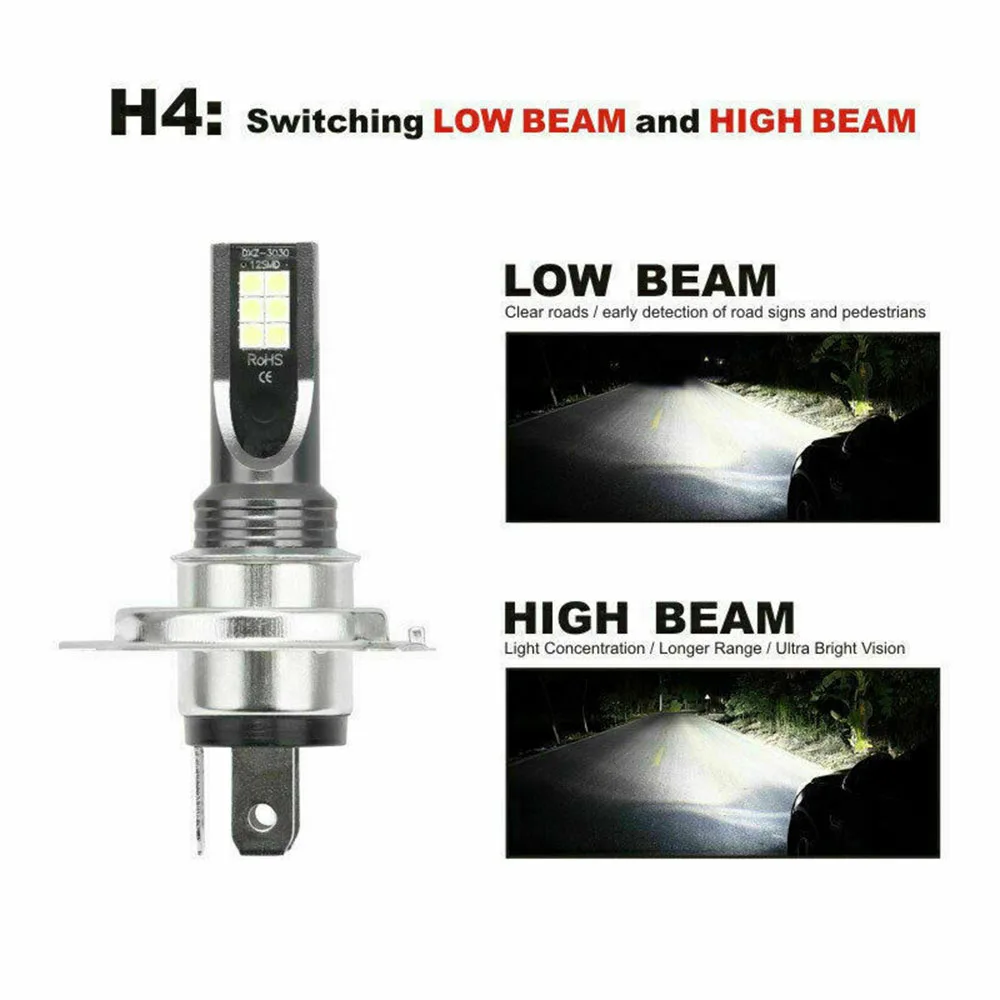 1 пара HB2 9002 H4 12V 24V Автомобильный светодиодный головной светильник лампы CSP 1860 туман светильник 1200LM 6000 К ксенон белый автомобиль светодиодный светильник