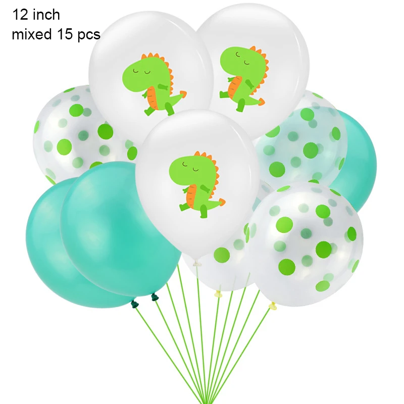 10 шт., серия динозавров, латексный шар, Зеленый Конфетти, баллон, детская вечеринка на день рождения, украшение, прозрачные мячи в горошек, детский душ