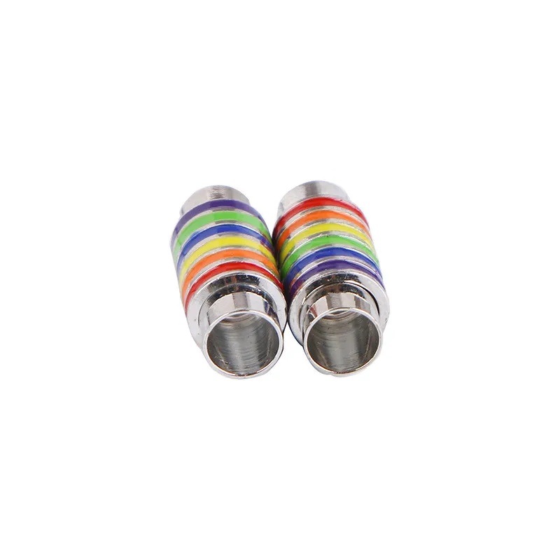 

X-ROYAL 10Pcs/lot Colorful Striped Cube Magnetic Clasps Connector Bracelets Inner 6mm Diameter DIY Jewelry Accessories Clasps