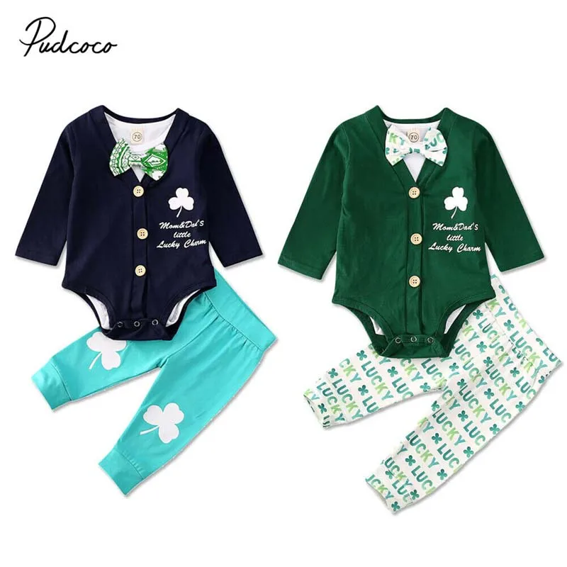 Gentleman Baby Boys Bow Tie Tops Jumpsuit Sunsuit Romper Outfits Playsuit Set A