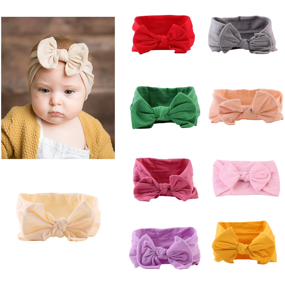 Ruban Bandeau Bebe Attache Dans Un Nœud Coton Turban Bandeau Extensible Fille Chapeaux Bebe Fille Accessoires De Cheveux Aliexpress