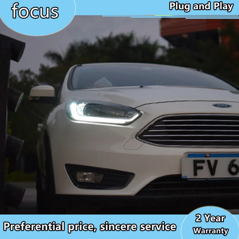 Автомобильный Стайлинг 2 шт./1 комплект светодиодный фары для ford focus налобный фонарь для ford светодиодная фара для focus- налобный фонарь