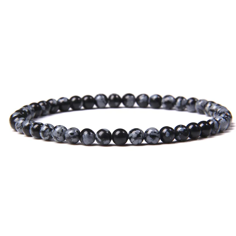 Chakra Energy Bracelet: Natural Agate & Onyx Beaded Stretch Jewelry