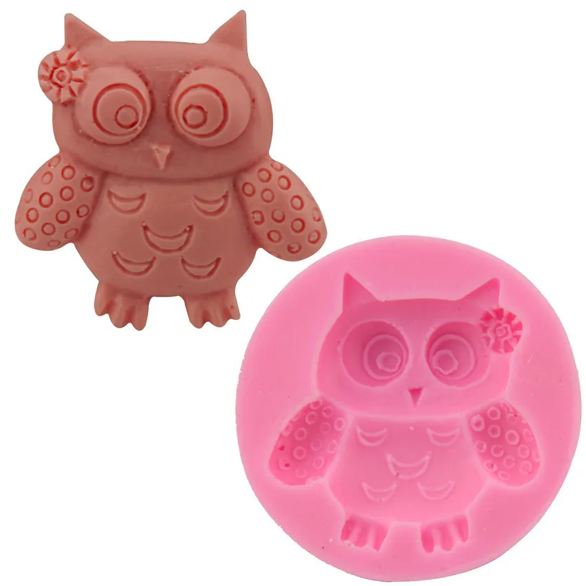 

New Arrival Small Cute Owl Shape Silicone Cake Mold DIY 3D Cartoon Fondant Chocolate Soap Mold Cake Decoration Tools 9179