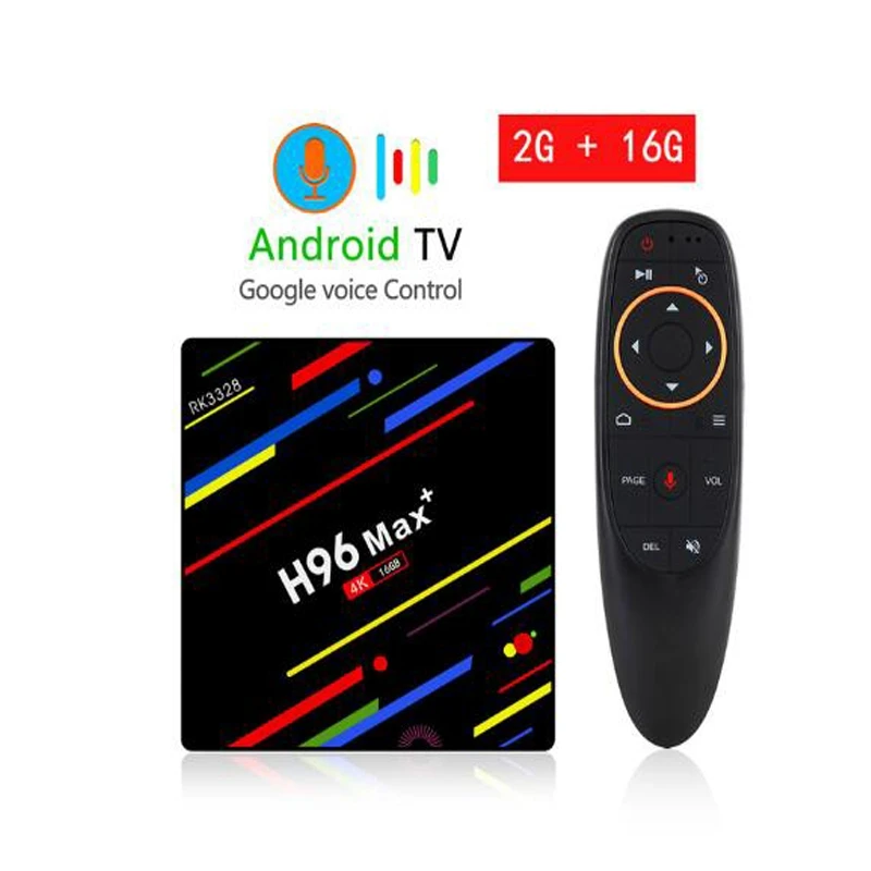 H96 max+ четырехъядерный процессор 64 бит Android 9,0 Smart tv Box 2 ГБ 4 ГБ DDR3 16 ГБ 32 ГБ rom 2,4G 5G WiFi 1000M LAN Bluetooth 4K HD медиаплеер - Цвет: 2G 16G Voice Remote