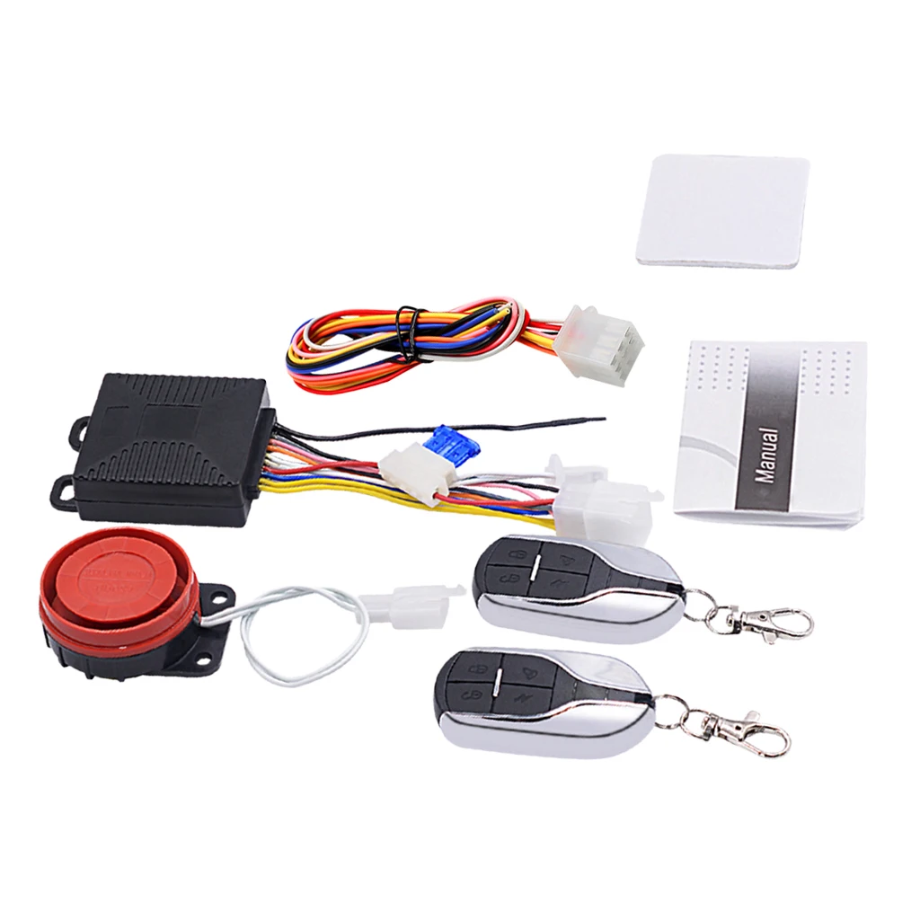 Set Of Motorcycle Motorbike Alarm System Immobiliser Remote Control Security