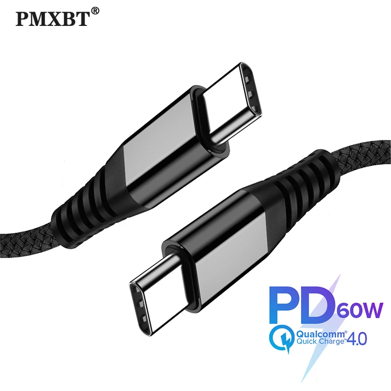 

USB C to USB C Cable PD 60W Cable Quick Charge 3.0 Type C Cable USBC to USBC Cord Fast Charging Wire for Samsung Galaxy S20 S10