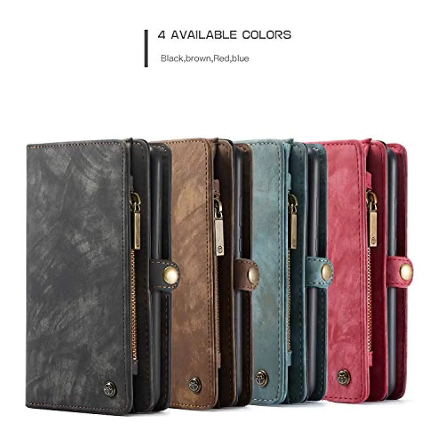 Luxury Detachable Zipper Genuine Leather Case for Samsung A70 A50 A40 A20E A30 A80 A90 Cover Wallet Magnetic Buckle Flip Pouch