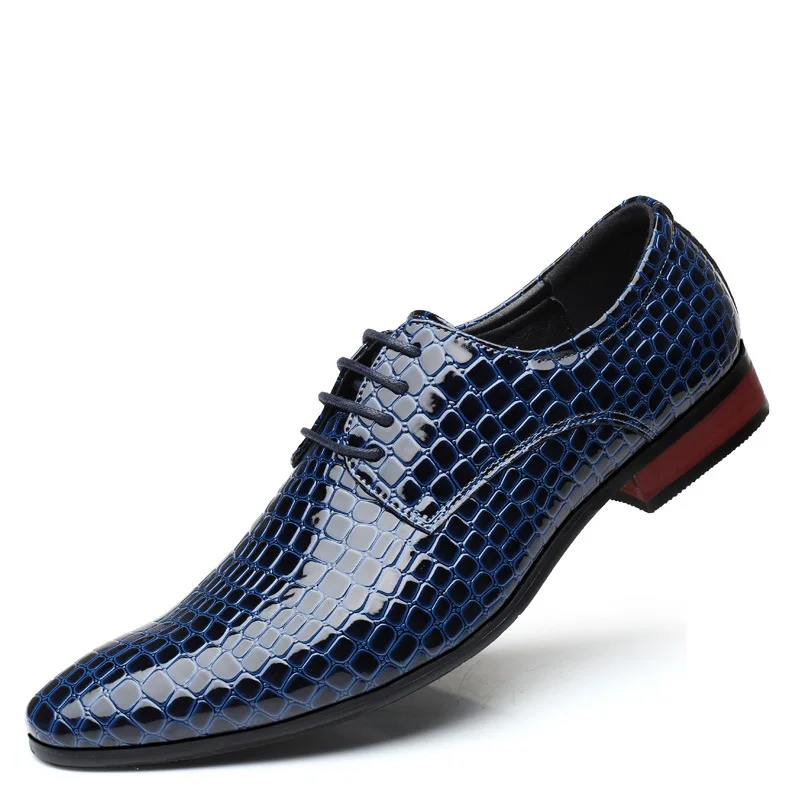 Men's Crocodile Pattern Dress Shoes Laceup Wedding Party Shoes Mens