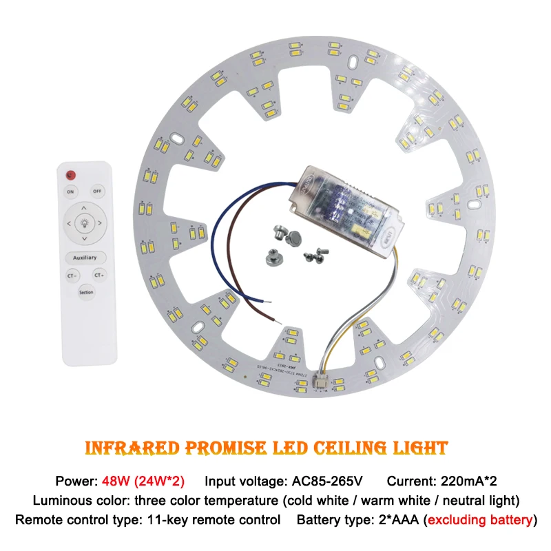 Светодиодный 5730 SMD магнитный 2,4G wifi смарт Модифицированная плата для спальни дома фойе светодиодный потолочный светильник Замена с пультом дистанционного управления - Цвет корпуса: c-24x2W isolation