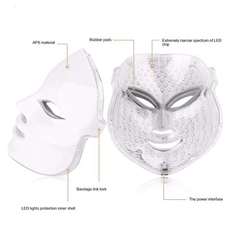 Цена 7 цветов светодиодный маска для лица Фотон Светотерапия для здорового омоложения кожи уход за кожей против старения красота машина