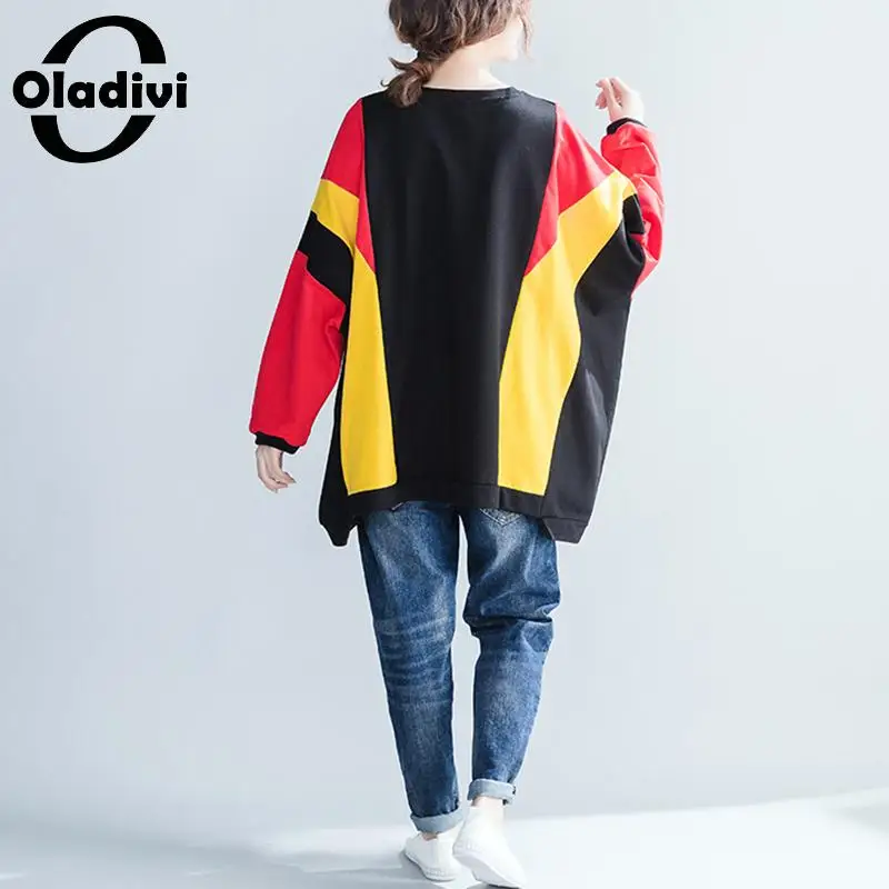 Oladivi/брендовая рубашка больших размеров, Женская толстовка, модные женские полосатые футболки, толстовки, Женская Повседневная Туника, Blusa 8XL
