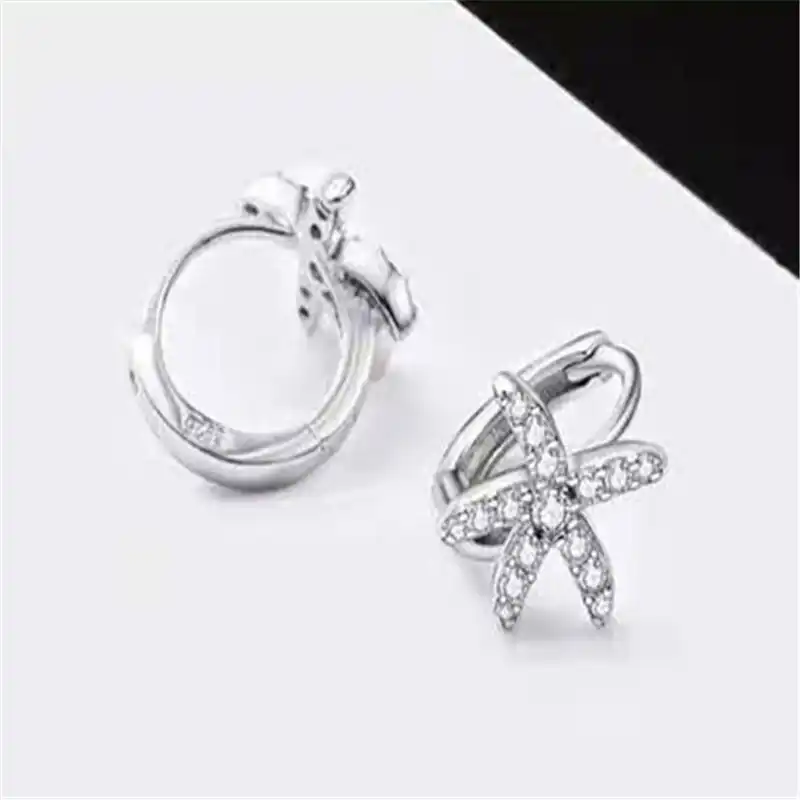 925 серебряные серьги маленький чистый и свежий и морская звезда плавления краткое абзац набор шнека Женская мода ювелирные изделия