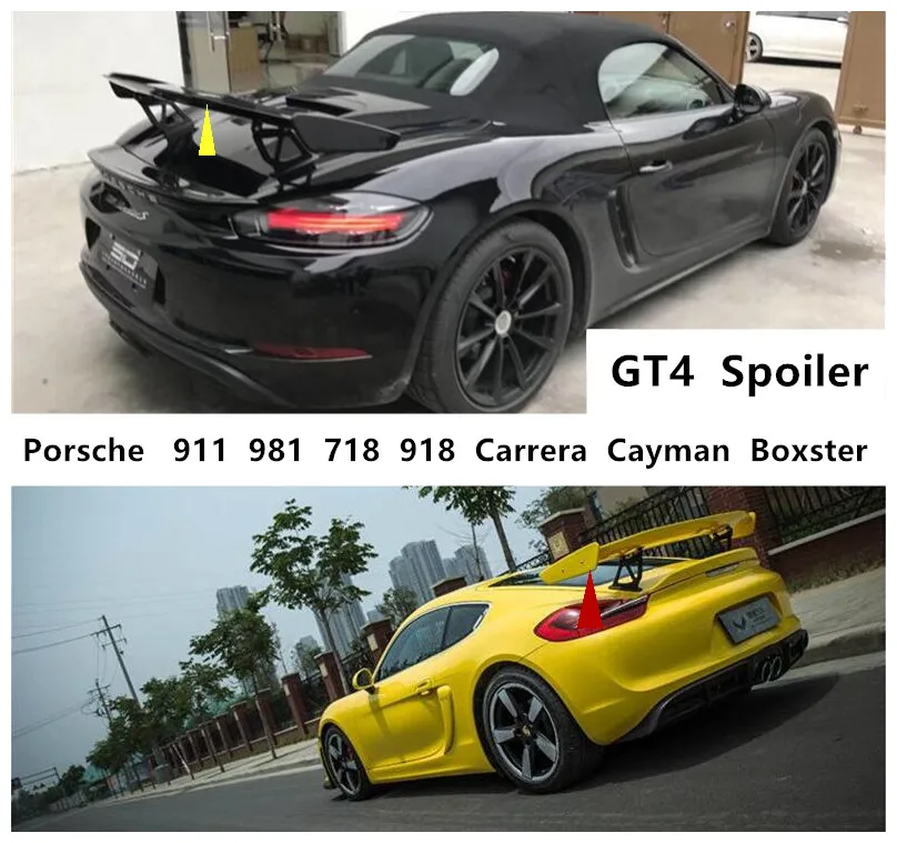Спойлер для Porsche 911 981 718 918 Carrera Cayman Boxster 2006- высокое качество углеродное волокно и FRP грунтовка крыла выступ спойлеры