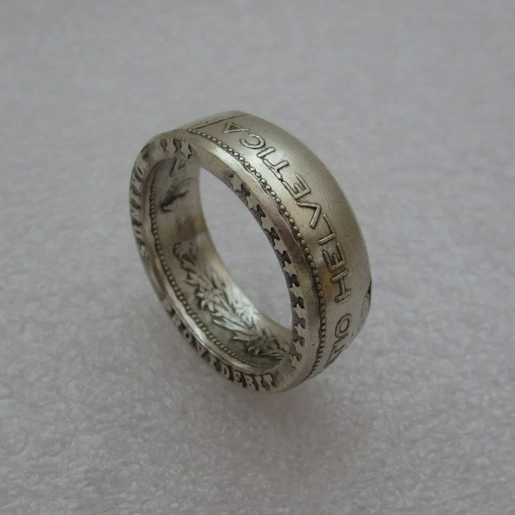 Switzerland кольца-монеты кольцо Ручная работа Винтаж ручной работы из Швейцарии 1954B монеты Дата вне моды ювелирные изделия