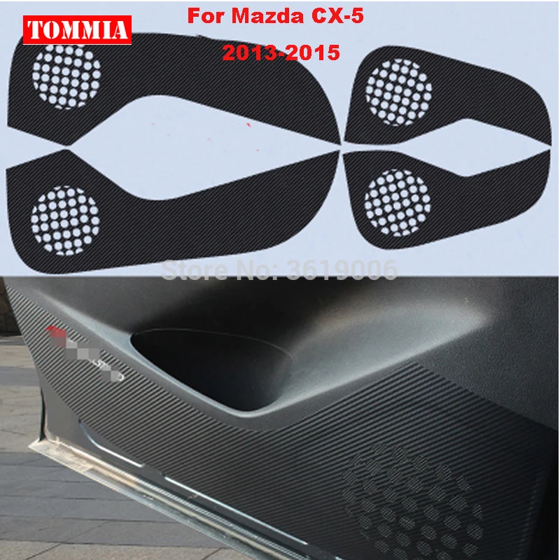 TOMMIA для Mazda CX-5 2013- автомобильный Внутренний дверной чехол, защита от царапин, противоударные накладки, наклейки из углеродного волокна, 4 шт