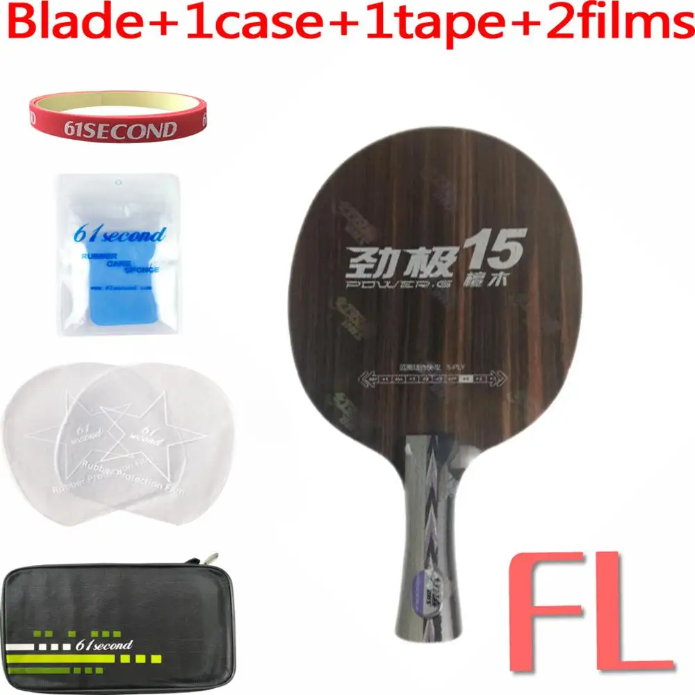 FL with F 1 case DHS power G15(PG15, PG 15) лезвия для настольного тенниса Ракетки для спорта ракетки для пинг-понга 5 слоев черного дерева - Цвет: FL with F 1 case
