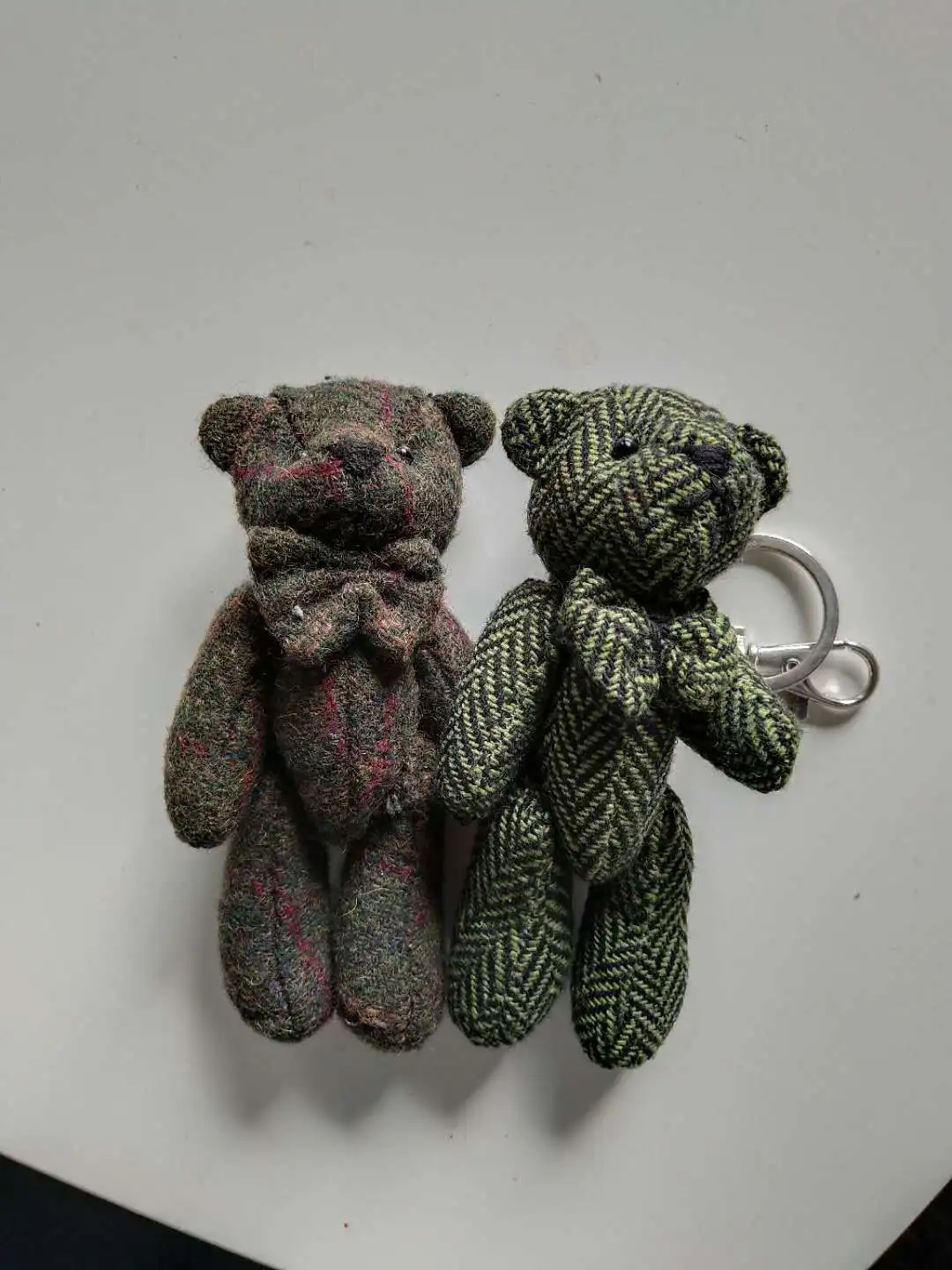 Momo Bear Брелок в британском стиле медведь подарок Классический плед настраиваемая обработка и стирка этикетка
